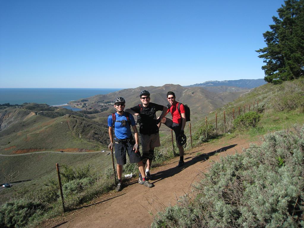 IMG_1927 Ali, Ergin, Dincer against view of Point Bonita and Rodeo Beach